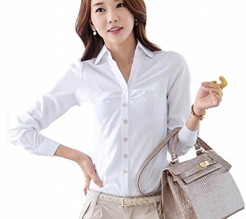（アピリシェイト）appre-ciate レディース ブラウス シャツ 長袖 オフィス 無地 シンプル 白 スキッパー ライトブルー 大きいサイズ 服 OL エレガント 着痩せ効果