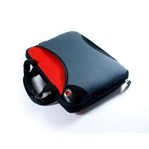 Tuff-Luv E-volve Neoprene Shoulder/Messenger Bag Case Cover for 17 inch Laptop/Notebook - Red/Grey