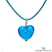 VENETIAURUM Made in Italy Stylish Heart Necklace Blue Two tone Murano Glass and 925 Sterling silver. Total item weight 7.5g Length 17.5in