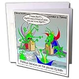 Londons Times Funny Society Cartoons - Alien Political Debates - Greeting Cards-12 Greeting Cards with envelopes