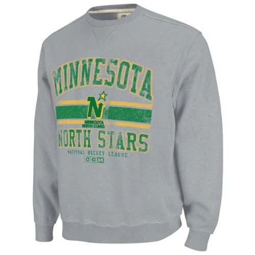 Minnesota North Stars Grey Team Classic Fleece Crewneck Sweatshirt