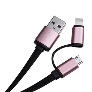 USB Charging Cable,Micro USB Cable Lightning Cable Sync Data Charging Cable,for iPhone 5 5s 6 6s Plus Ipad Mini ,High Speed Flat Noodle Cable USB 2.0 Charging Cord(Black) from APowerTech