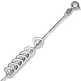 Schmuck-Pur Romantische Silber Fußkette mit 7 Herz-Anhängern
