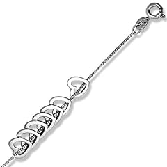 Schmuck-Pur Romantische Silber Fu�kette mit 7 Herz-Anh�ngern