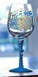 Ocean Blue White Wine Glass with Beaded Stem