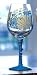 Ocean Blue White Wine Glass with Beaded Stem
