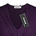 Ninedaily Women Blouse V Neck Pleated Front Half Sleeve Tunic Casual Top