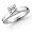 14K 1.00 Carat Princess Cut Cathedral Solitaire Diamond Engagement Ring (G-H ; SI1-2) Size 5
