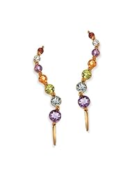 The Ear Pin Amethyst, Topaz, Peridot, Citrine and Garnet Sterling Silver Earrings