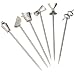 Prodyne MP-9 Stainless Steel and Pewter Martini Picks, Set of 6