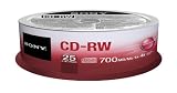 Sony 25CRW80SPM CD-RW 4X 700MB Spindle Rewritable CD, 25-Pack