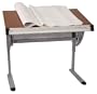 Adjustable Drawing and Drafting Table with Pewter Frame [NAN-JN-2433-GG]