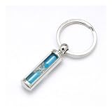 Rhodium plated sand timer key ring with presentation box