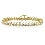 10K Yellow Gold 2 Carat Diamond Tennis Bracelet 7