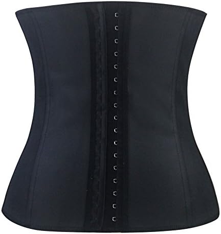 Shaperdiva Women's Waist Cincher Underbust Corsets and Bustiers Latex Girdle Shaper (6XL/Bust 129-134cm Waist 100-104cm, Black)