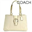 Coach Soho Leather East West Tote Handbag 18751 White Gold