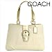 Coach Soho Leather East West Tote Handbag 18751 White Gold