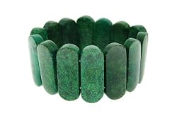 Green Turquoise Jasper Long Cushion Stretch Bracelet
