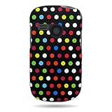 Hard Snap-on Shield RUBBERIZED With RAINBOW DOTS Design Faceplate Cover Sle ....