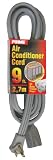 Prime EC680609L 9-Feet Air Conditioner and Major Appliance Extension Cord, Gray
