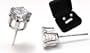 925 Sterling Silver Brilliant Cut 1/4" CZ Stud Post Earrings in Black Jewelers Gift Box