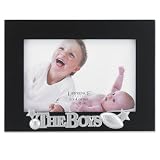 Lawrence Frames 4 by 6-Inch Black Wood The Boys Picture Frame, Silver Sentiments Collection