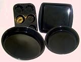 WellBake Professional 4 Piece Easy Bake Set: 1 x 6 Bun/Yorkshire Pudding Tray, 1 x 8 Flan/Cake Dish, 1 x 10 Round Flan/Flapjack Dish and 1 x 9 Square Dish.  Non-Stick Silicone + 10 Year Guarantee.  FREE p+p on this set  from WellBake Silicone Cookware