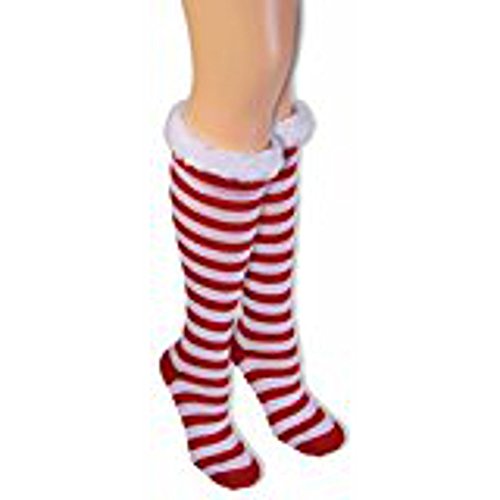 Christmas Red and White Striped Socks