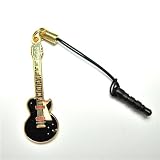 ギブソン・レスポール 黒 ギター スモール 携帯ストラップ スマートフォン イヤホンジャック アクセサリー  Guitar Cell Phone Strap