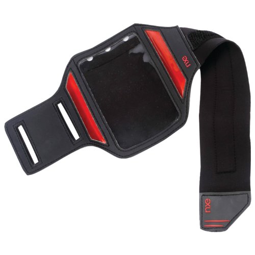 NXE EX-AND-BAN-2 Active Band Sport Arm Band for Android Smartphone - 1 Pack - Carrying Case - Retail Packaging - Black/Red
