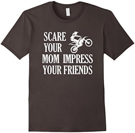 Men's Scare Your Mom Impress Your Friends Funny Motocross Racing Dirt Bike T-Shirt Small Asphalt
