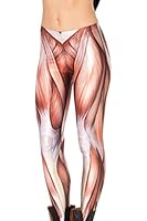 Roseate Women's 3D Digital Print Leggings Workout Running Tights Human MUSCLES