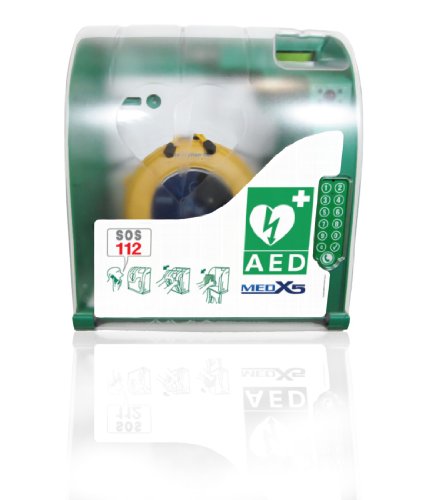 MEDX5 Wandkasten Kunstoff für Defibrillatoren mit Notrufanbindung GSM und akkust. Alarm