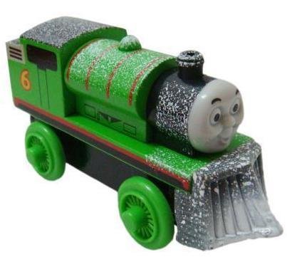 Snow Plow Percy - Thomas & Friends Wooden Railway Tank Train Engine - Brand New Loose