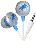 iHip NFF10200DEL NFL Detroit Lions Mini Ear Buds, Silver/Black/Blue