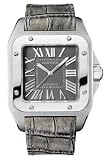 Men's Santos 100 Automatic Gray Leather