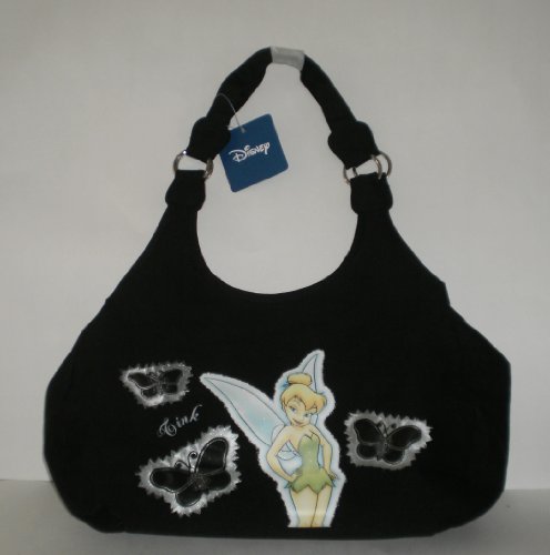 Tinkerbell Black Cloth Handbag Purse
