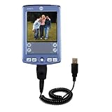 Coiled Power Hot Sync and Charge USB Data Cable w/ Tip Exchange for the PalmOne Zire 71 - Gomadic Brand