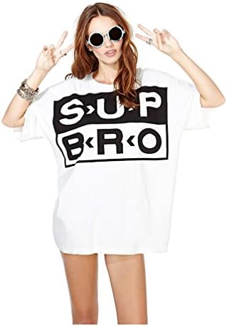 New Hip Hop Short-sleeve Letter Printed Female T-shirt (Size XL)