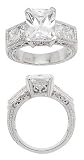 Filigree CZ Ring With 8x10mm CZ
