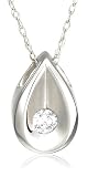 10k Choice of White or Yellow Gold Diamond Pear Shaped Pendant (.08 cttw, I-J Color, I3 Clarity)