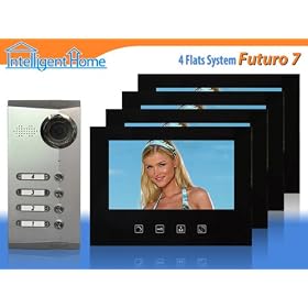 FUTURO Video Door Phone Intercom System for 4 Flats/Apartments