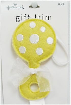 Hallmark Accessorize It TM14 Yellow Baby Rattle Gift Trim