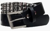 FRENCH CRAFT 38 MM PU-PVC W/ 3-ROW NICKEL PYRAMIDS Waist 34