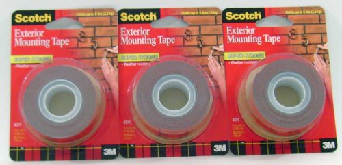 Scotch 3m Exterior Mounting Tape #4011 1inx60in Roll 3 Pack FREE SHIPPING