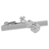 Violin Tie Bar by Necktie Accessories - Silver Silver plated