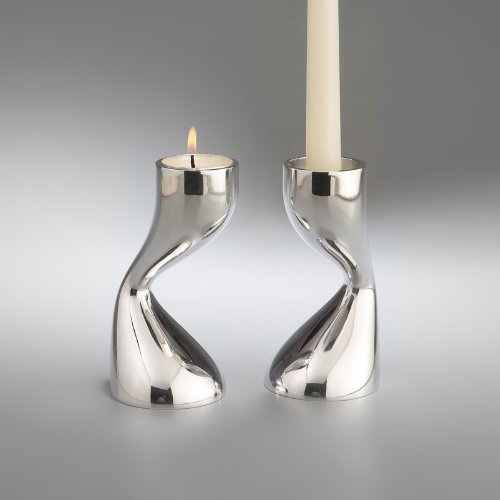 Nambe Flow Candlestick/Votive Pair