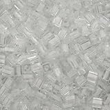 Miyuki 4mm Glass Cube Beads White Lined Crystal #1104 10 Grams