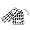 Black and White Hounds Tooth Left Handed Glove M
