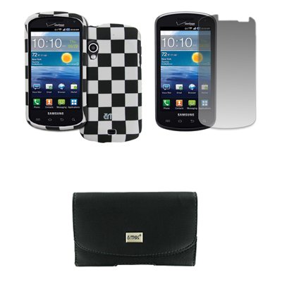 Samsung Stratosphere Schwarz Ledertasche Case Pouch with Belt Clip and Belt Loops Gummierte Snap-On Hartschale Tasche Hülle Schutzhülle Schwarz and Weiß Checkered Displayschutz Folie EMPIRE Packaging Samsung Stratosphere Schwarz Ledertasche Case Pouch with Belt Clip and Belt Loops Gummierte Snap-On Hartschale Tasche Hülle Schutzhülle Schwarz and Weiß Checkered Displayschutz Folie EMPIRE Packaging
